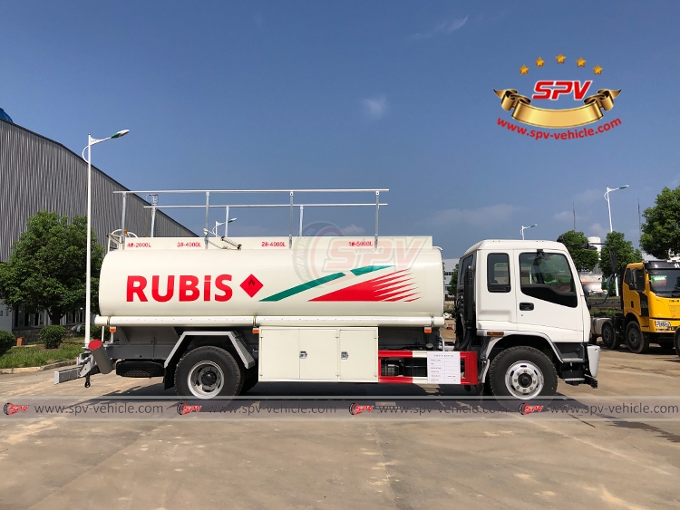 Right Side View of Fuel Tank Truck ISUZU